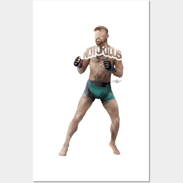 Conor McGregor Typography Design of Him In His Uniform Getting Ready to Fight. The Notorious Irish Mixed Martial Artist Wall Art by grantedesigns